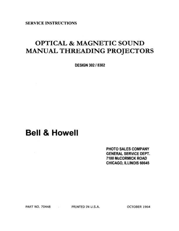 Bell & Howell 302 technical manual preview