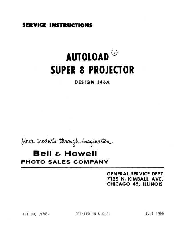 Bell & Howell 346 technical manual preview