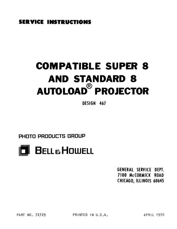 Bell & Howell 467 technical manual preview