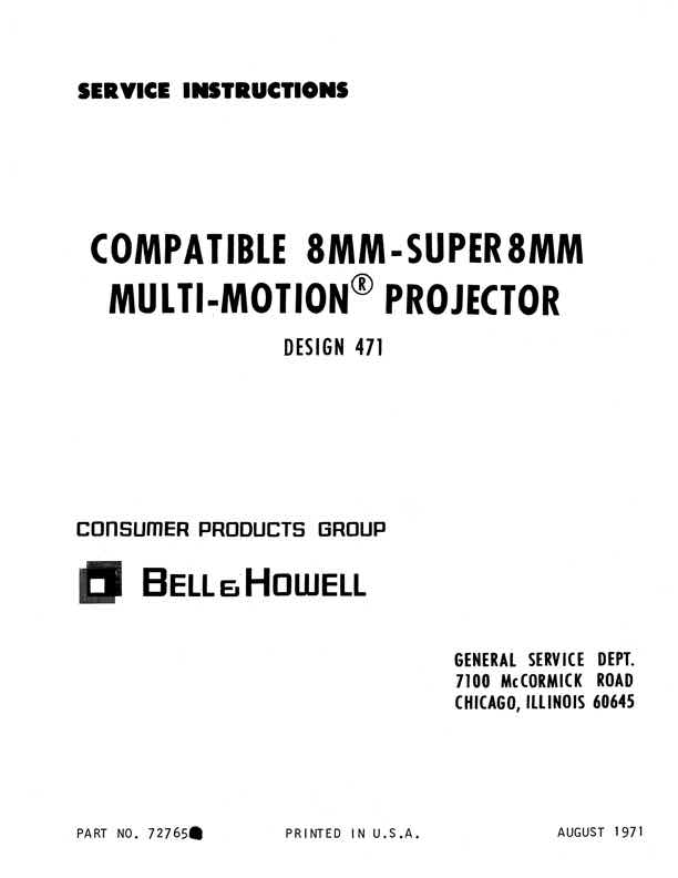 Bell & Howell 471 technical manual preview