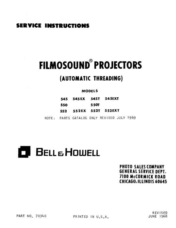 Bell & Howell 545 technical manual preview