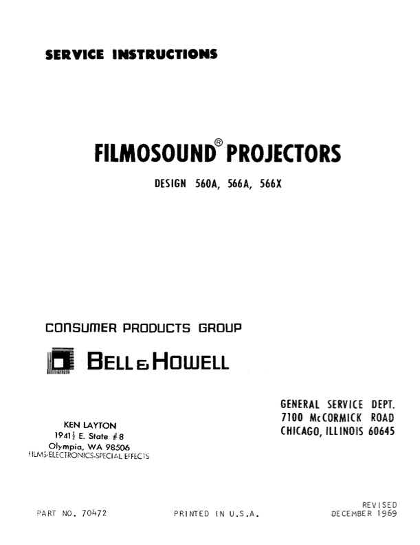 Bell & Howell 560 technical manual preview