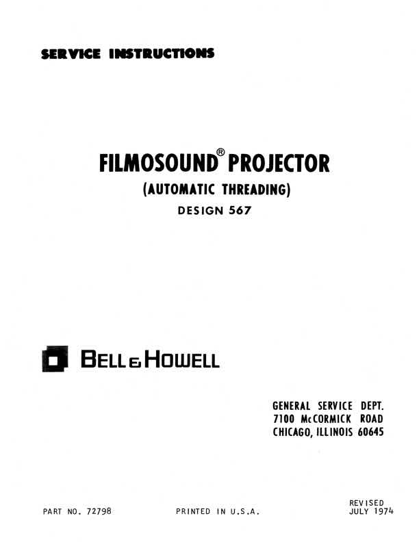 Bell & Howell 567 technical manual preview