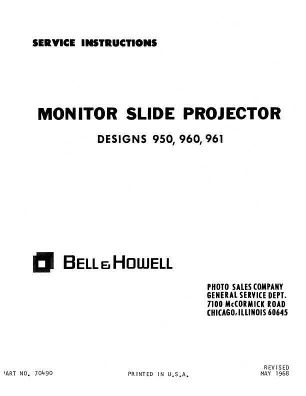 Bell & Howell 950 technical manual preview