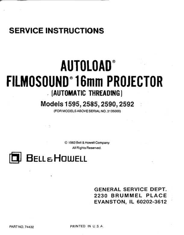 Bell & Howell Filmosound technical manual preview