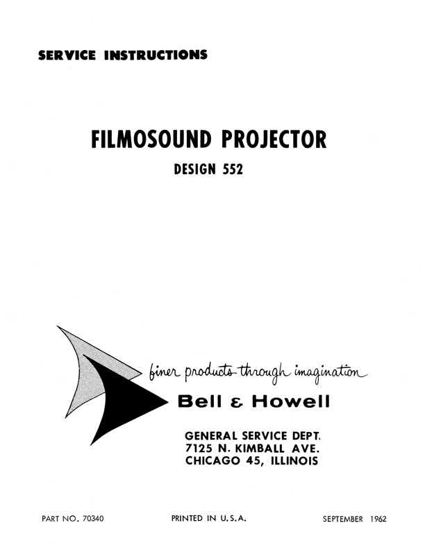 Bell & Howell Filmosound technical manual preview