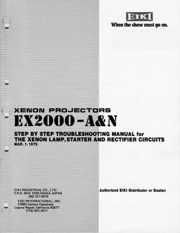 EIKI 2000 technical manual preview