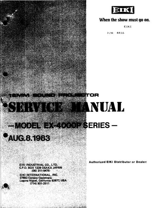 EIKI 4000 technical manual preview