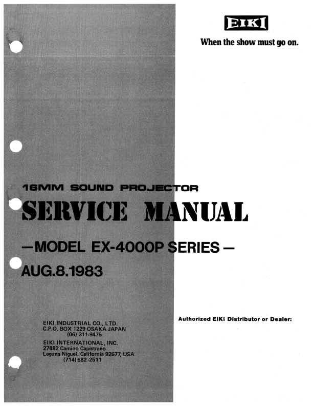 EIKI 4000 technical manual preview