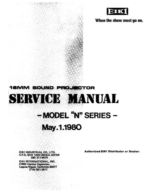EIKI N-Series technical manual preview