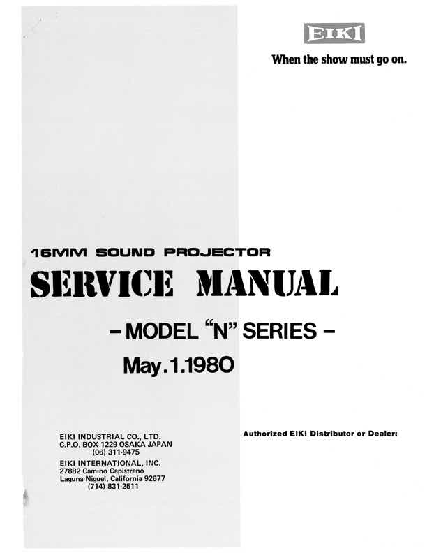 EIKI N technical manual preview