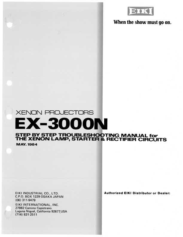 EIKI Xenon technical manual preview