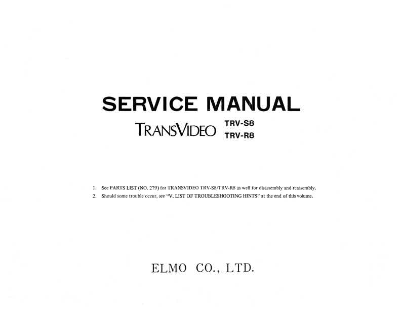 Elmo 8 technical manual preview