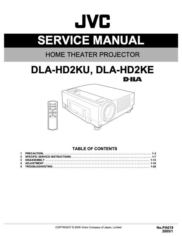 JVC DLA-HD2KE technical manual preview