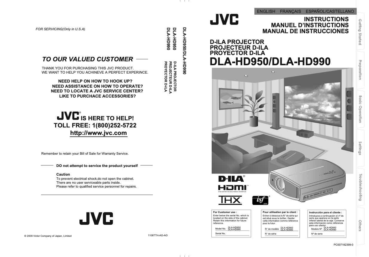JVC DLA-HD550E technical manual preview
