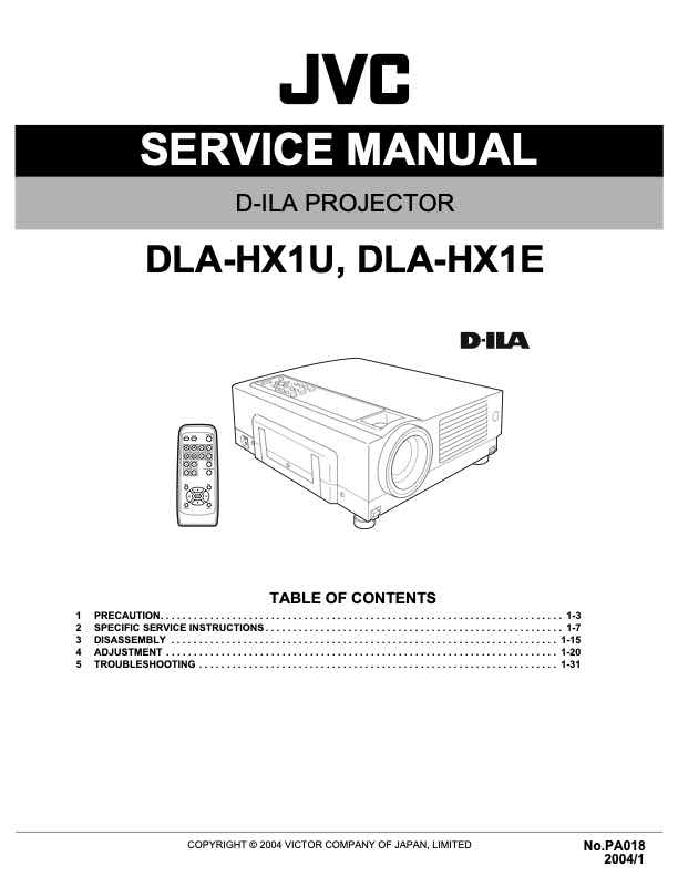JVC DLA-HX1 technical manual preview