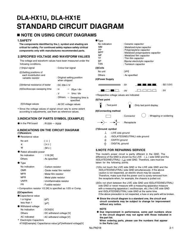 JVC DLA-HX1 technical manual preview