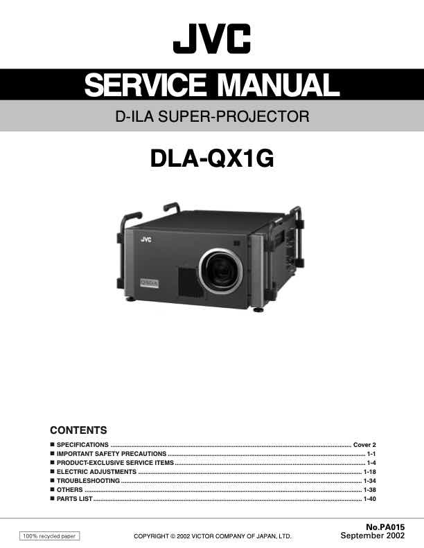 JVC DLA-QX1 technical manual preview