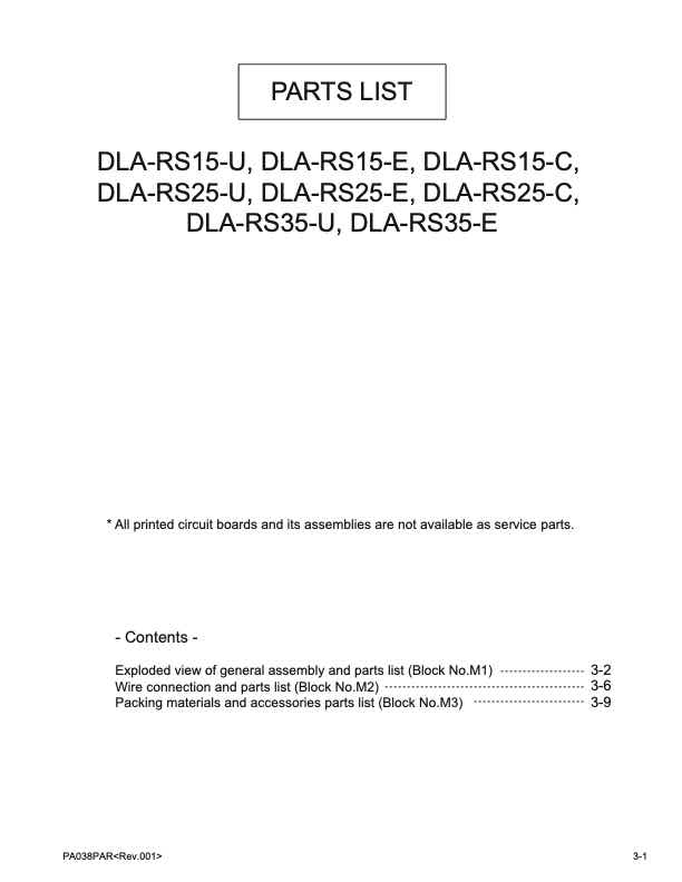 JVC DLA-RS25 technical manual preview