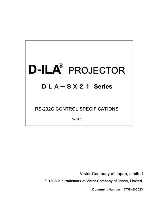 JVC DLA-SX21 technical manual preview
