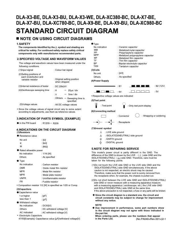 JVC DLA-X3B technical manual preview