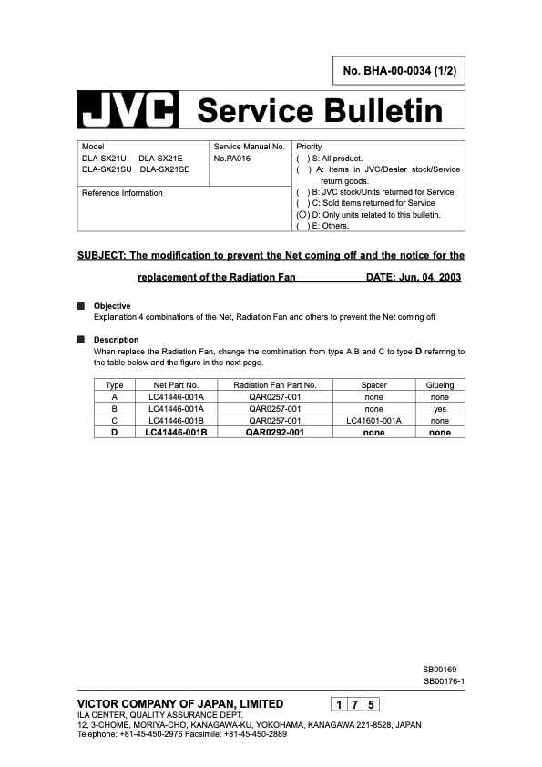 JVC General Service Bulletin technical manual preview