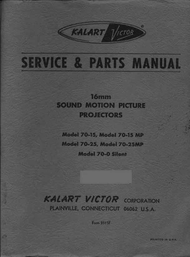 Kalart 70 technical manual preview