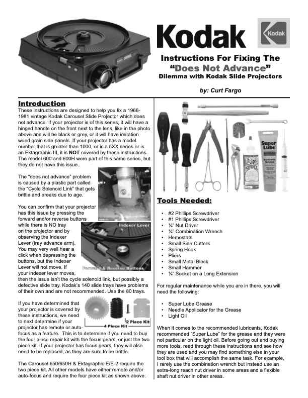 Kodak General Docs technical manual preview