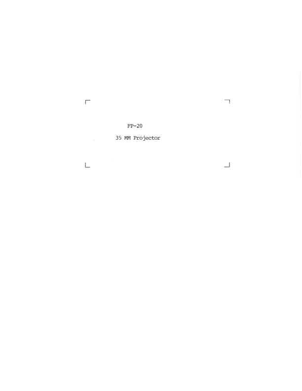 Norelco FP20 technical manual preview