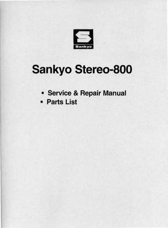 Sankyo Stereo 800 technical manual preview