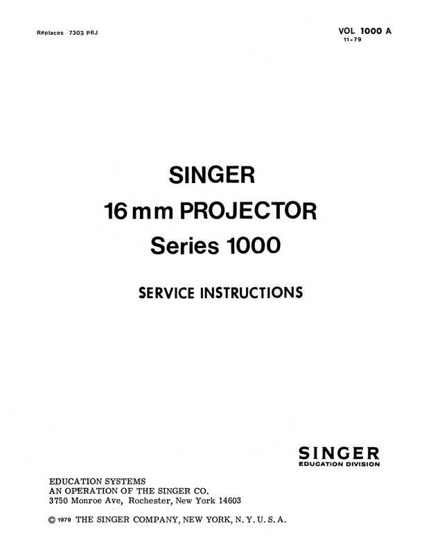 Singer 1000 technical manual preview