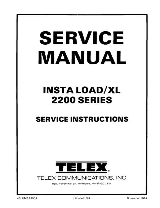Telex 2200 technical manual preview