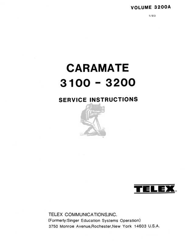 Telex 3100-3200 technical manual preview