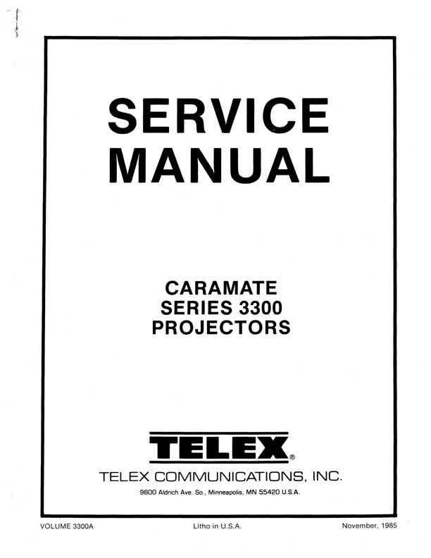 Telex 3300 technical manual preview