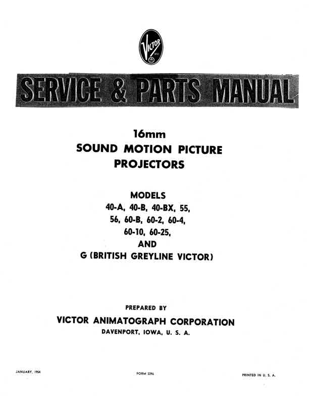 Victor 40-60 technical manual preview