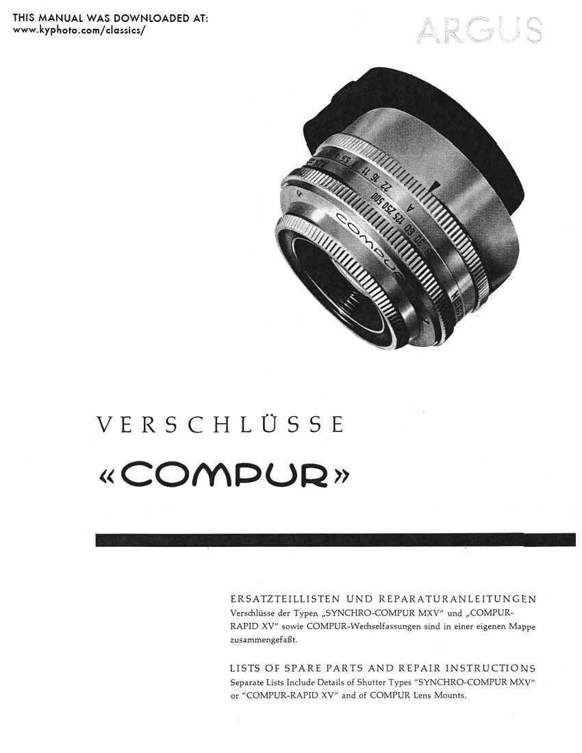Compur Argus technical manual preview