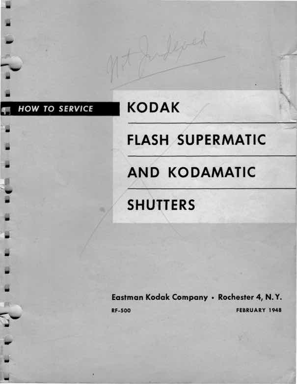 Kodak Supermatic technical manual preview