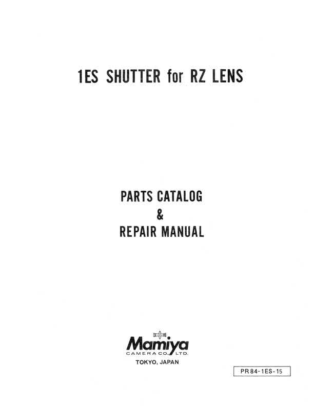 Mamiya 1ES technical manual preview