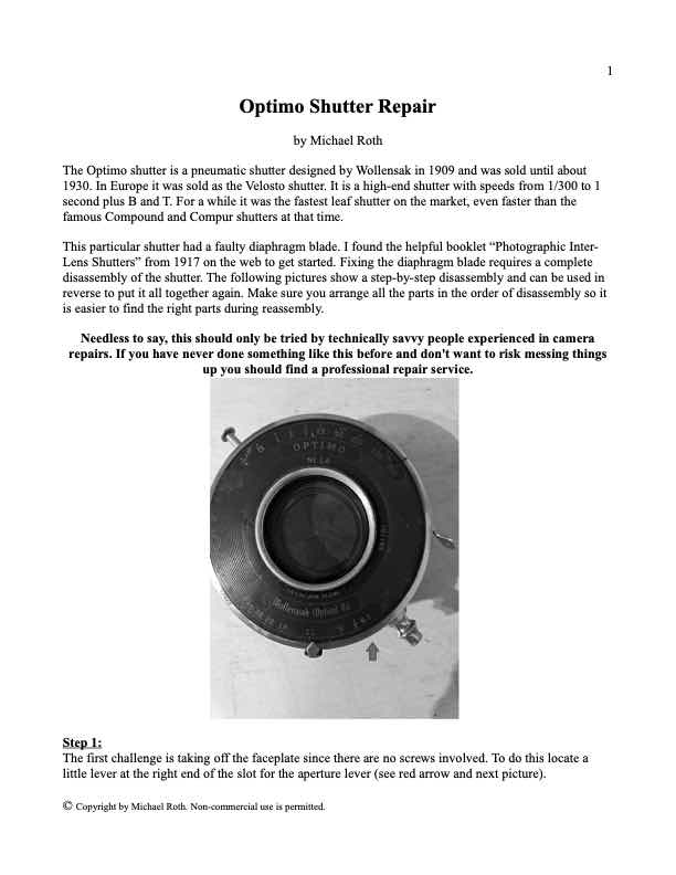 Optimo General Docs technical manual preview