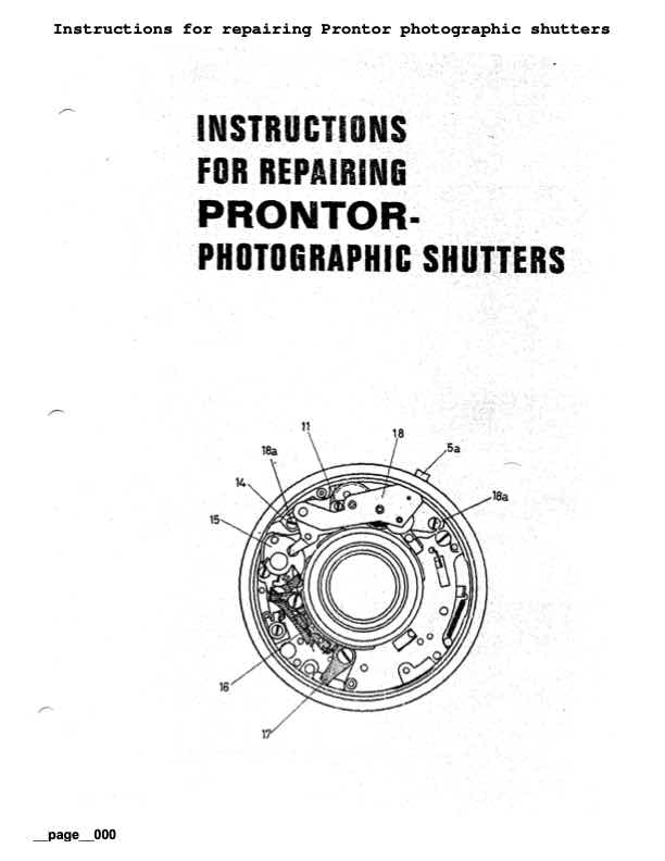Prontor General Docs technical manual preview
