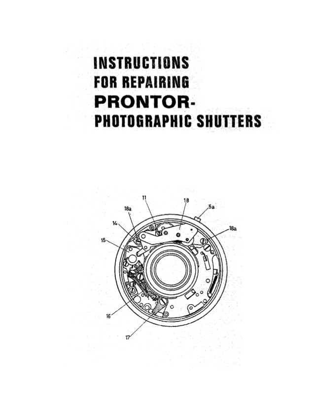 Prontor General Docs technical manual preview