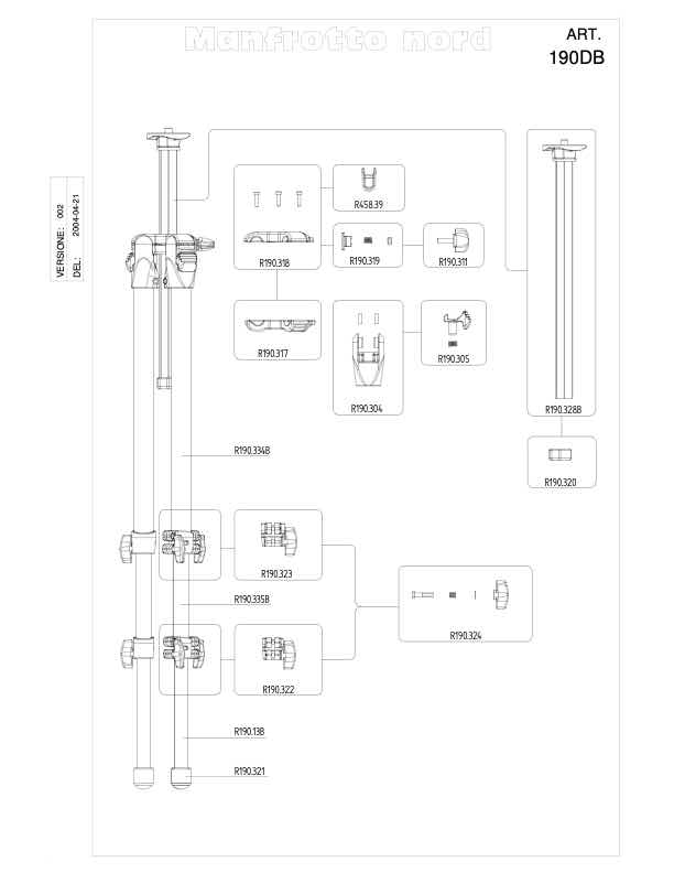 Manfrotto 190DB technical manual preview