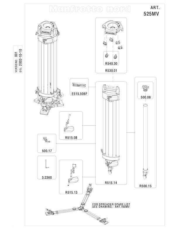 Manfrotto 525 technical manual preview