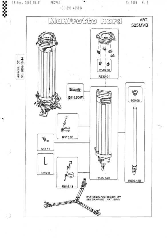 Manfrotto 525 technical manual preview
