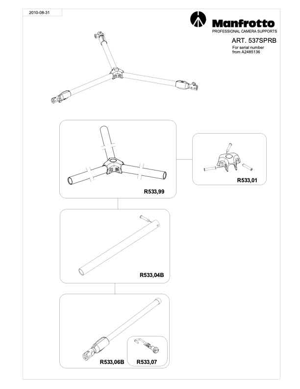 Manfrotto 537SPR technical manual preview