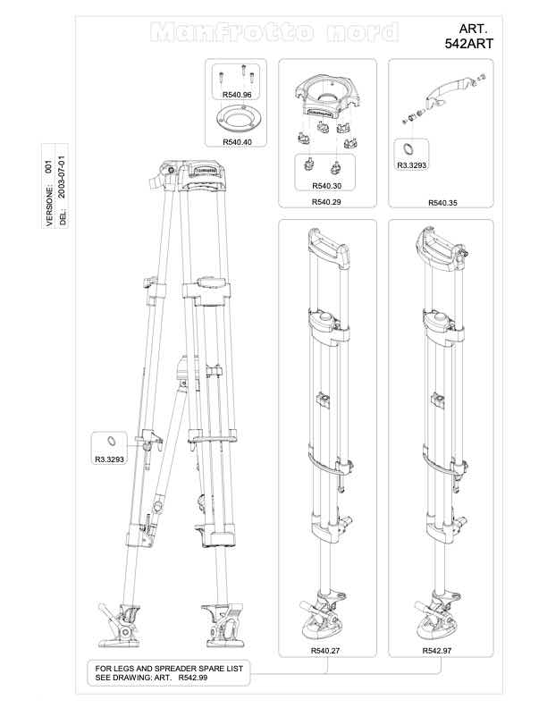 Manfrotto 542ART technical manual preview