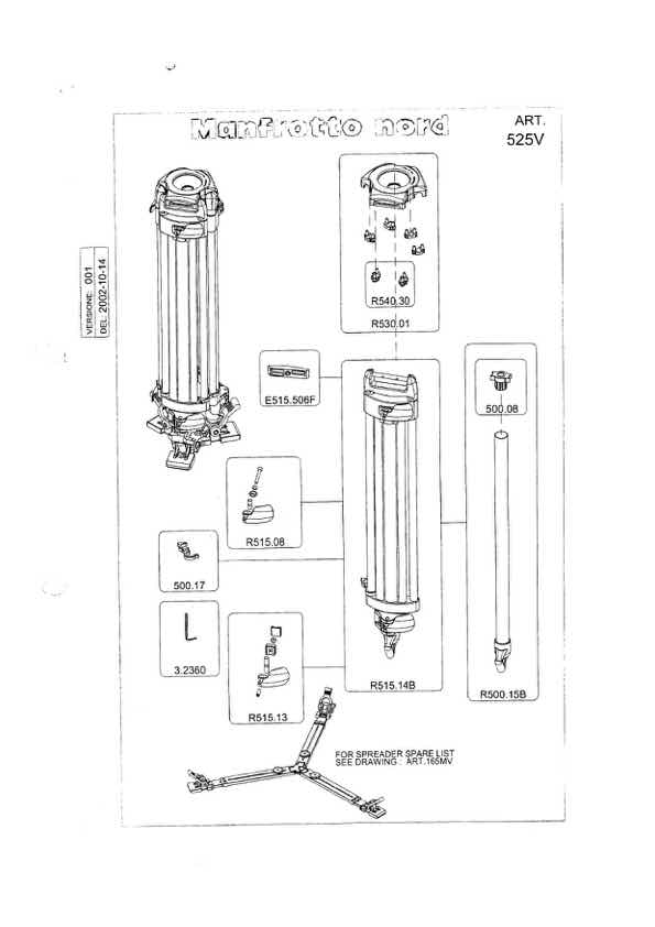 Manfrotto Pro-touch PT525 technical manual preview