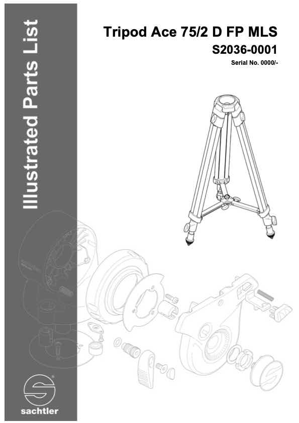 Sachtler Ace 75 and 2D technical manual preview