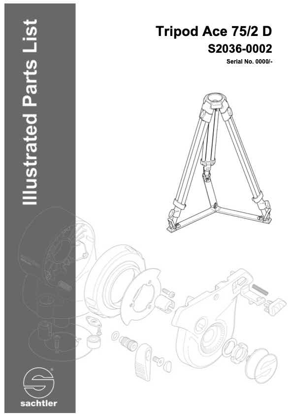 Sachtler Ace 75 and 2D technical manual preview