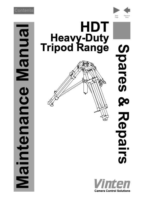 Vinten HDT-Stative technical manual preview